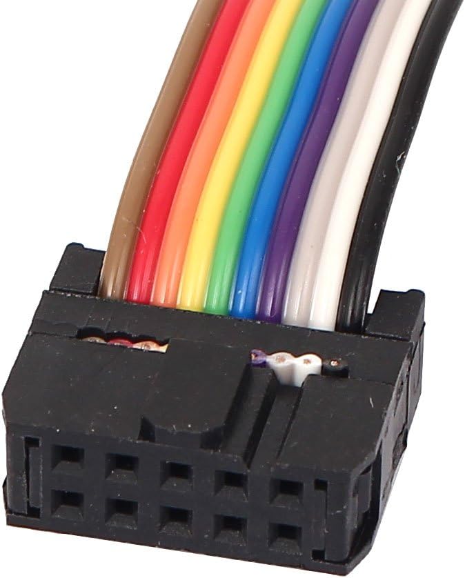 sourcingmap uxcell Connector IDC Flat Rainbow Color Ribbon Cable, F/F, 50 cm, 10 Pin, 10 Way for DIY, 2 Pieces - Image 2